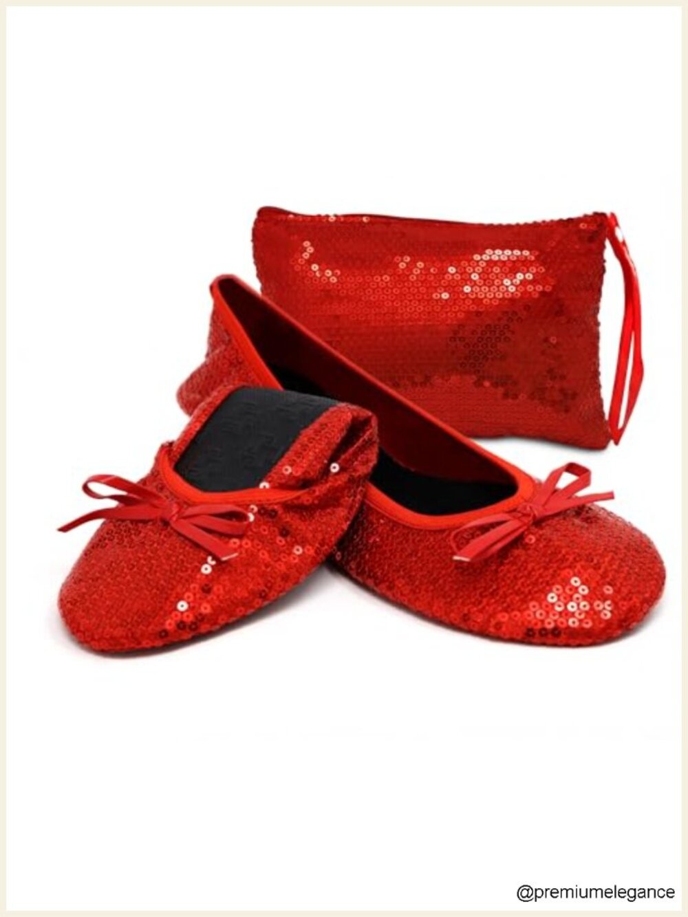 Foldable Sequin Ballet Flats for Women, Comfortable Dressy Shoes for Weddings